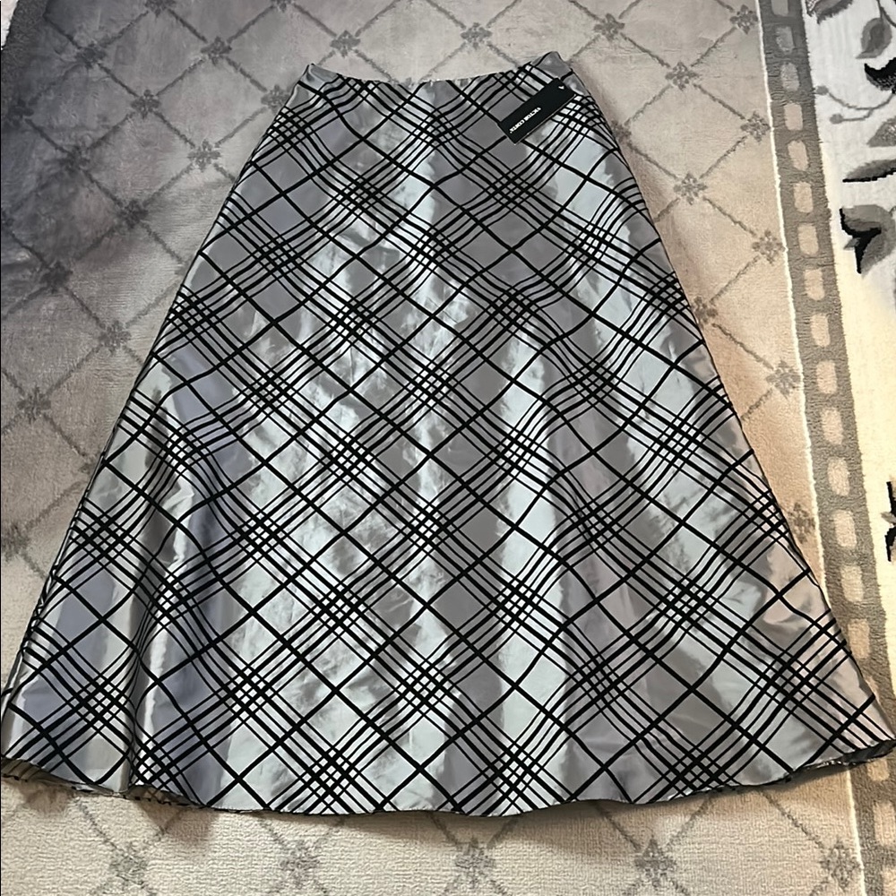 Victor Costa Black and Gray Maxi Skirt for Work